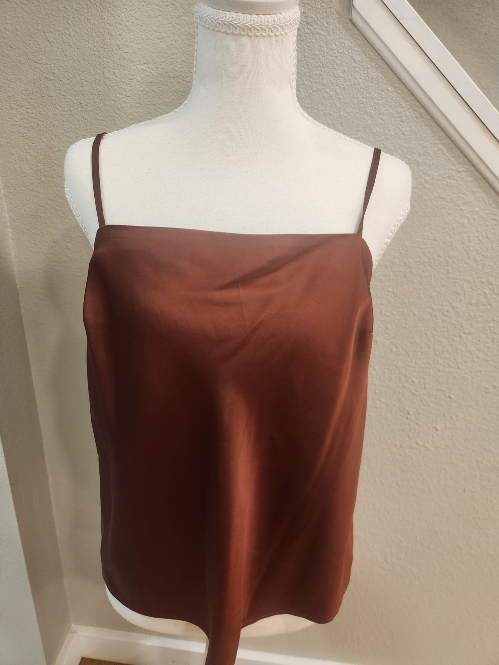 Abercrombie & Fitch Brown Satin Spaghetti Strap Cami